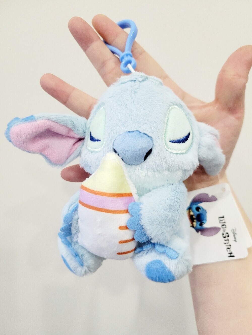 Brand New Disney Stitch Milk Bottle Plush Keychain